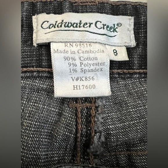 COLDWATER CREEK Faded Black Denim Stretchy Bootcut Full Length Jeans Sz 8 32x31 - Picture 7 of 7